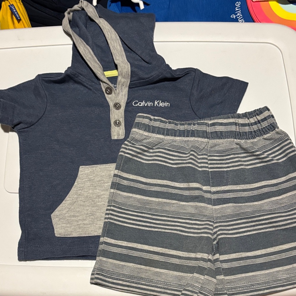 Calvin Klein Navy and Light Gray Toddler Set